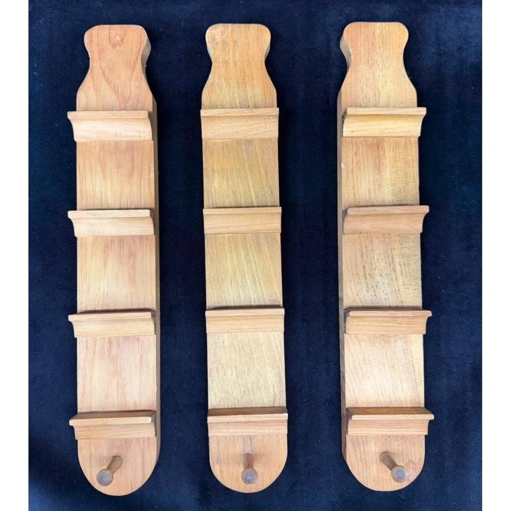 Wood Miniature Shelf Trio 3 Wooden Trinket Shelves Knick Knacks Granny Country